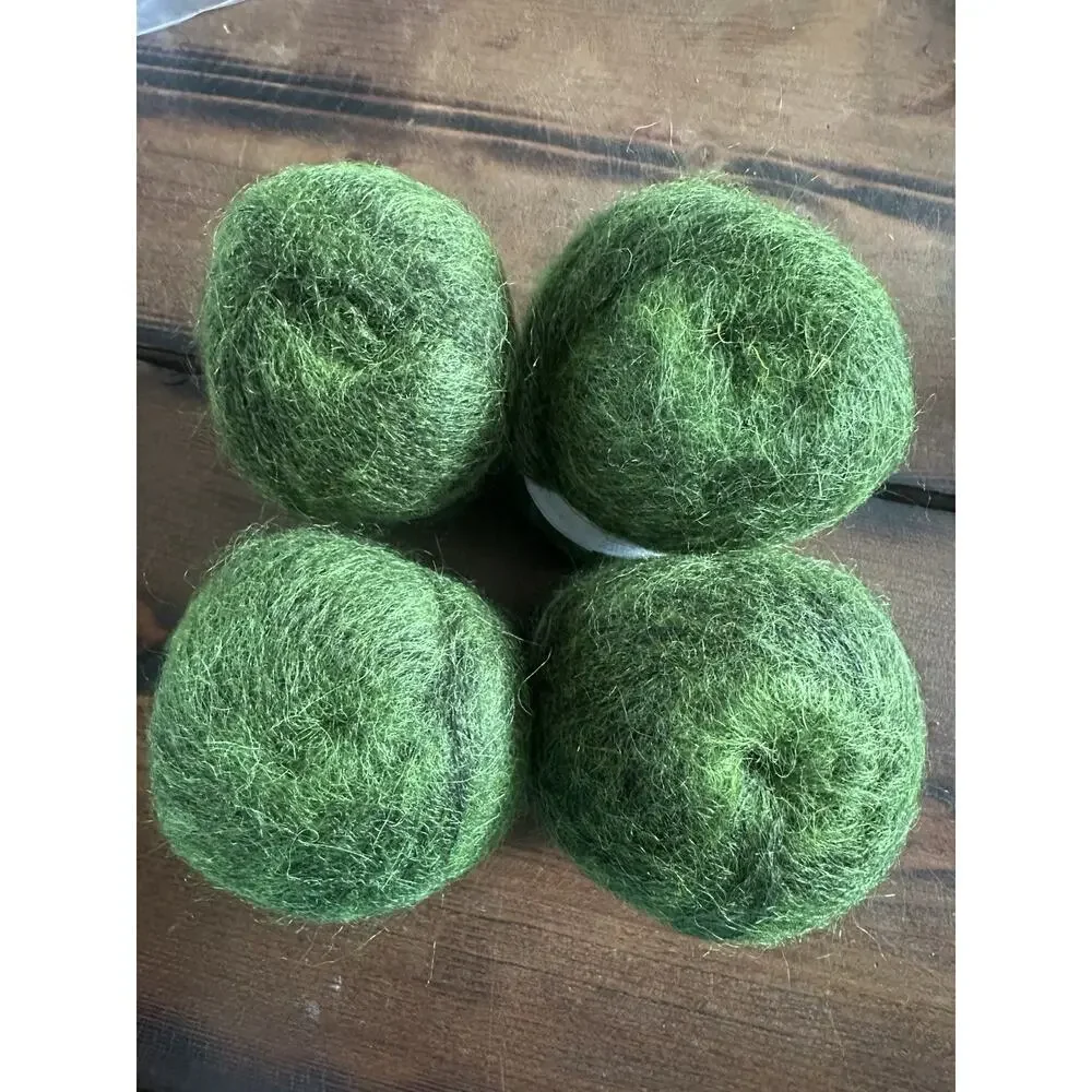 Angora mohair and wool cashmere yarn green lot of 4 NEW Knitting crafts